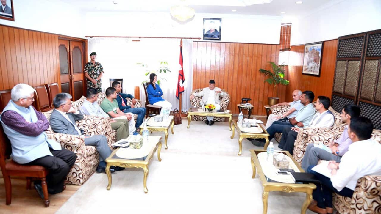 Dr Govinda KC meeting Nepal's Prime Minister KP Sharma Oli over his demands to reform medical education sector in the country on 11 August 2018.