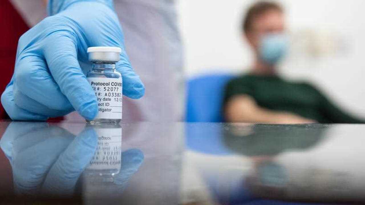 Close up of the coronavirus vaccine developed by AstraZeneca and Oxford University