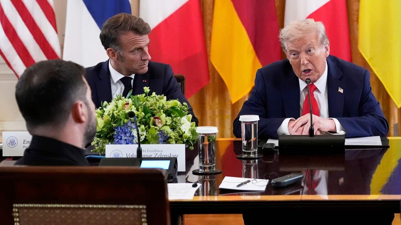 Donald Trump,Volodymyr Zelenskyy,Emmanuel Macron,Friedrich Merz,Giorgia Meloni,Alexander Stubb,Ursula von der Leyen,Mark Rutte,Keir Starmer
