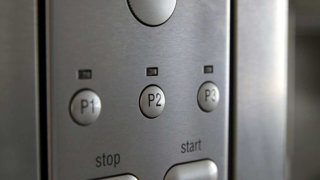 A microwave control panel