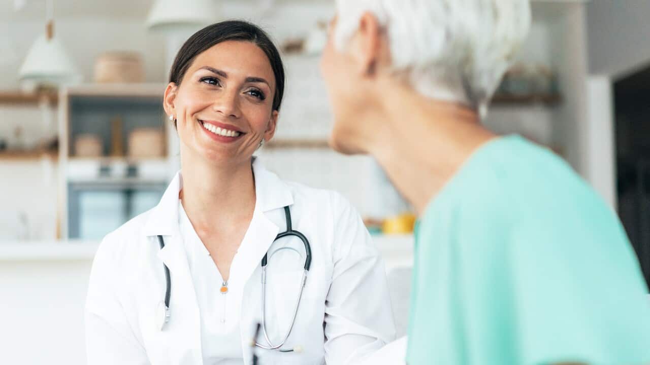 Healthcare worker at home visit