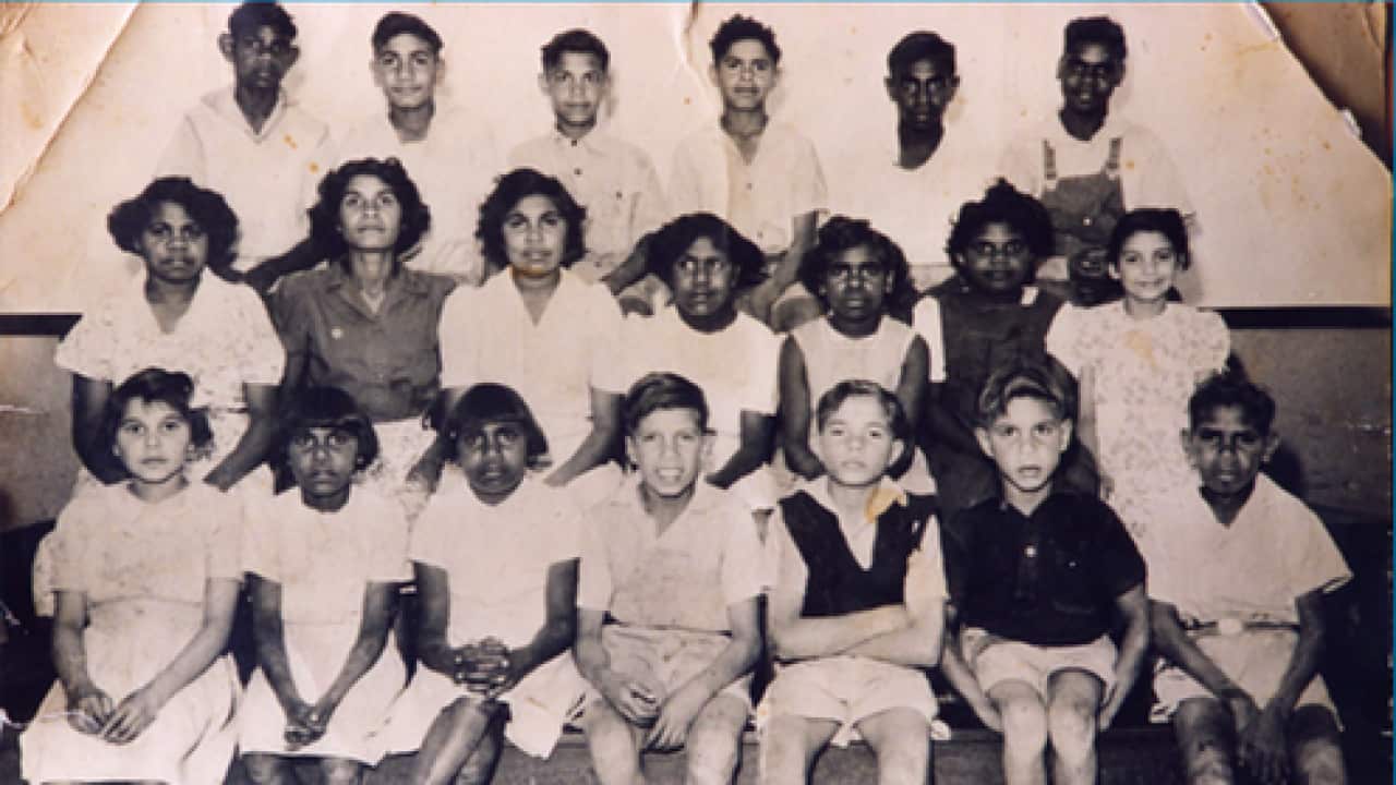 Children at Norseman Mission. The author’s mum, Violet Newman is in the middle row on the far left. 