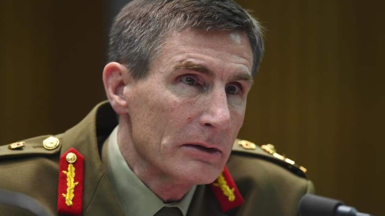 Defence Force General Angus Campbell appears at Senate estimates.