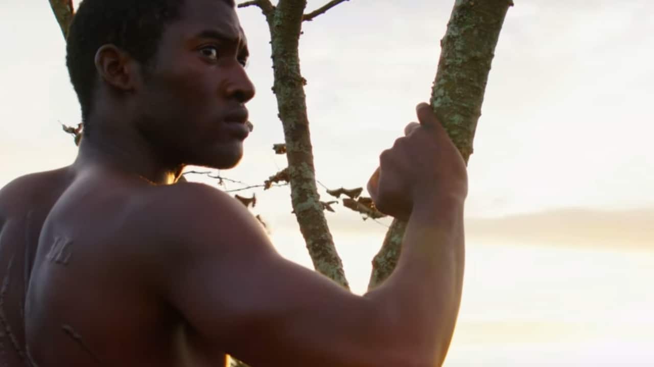 A scene from remake of miniseries Roots.