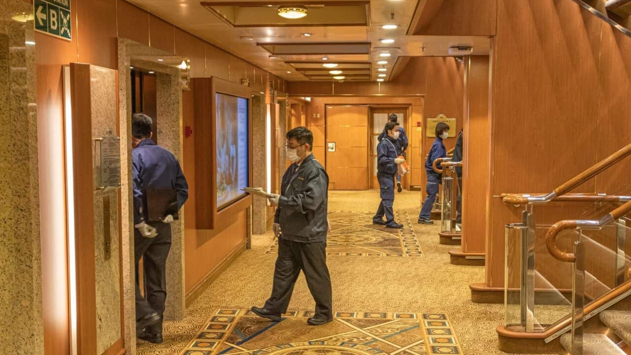 Diamond Princess cruise ship that has been quarantined in Japan.
