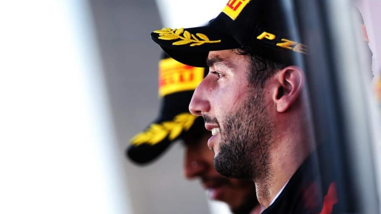 Daniel Ricciardo looks on
