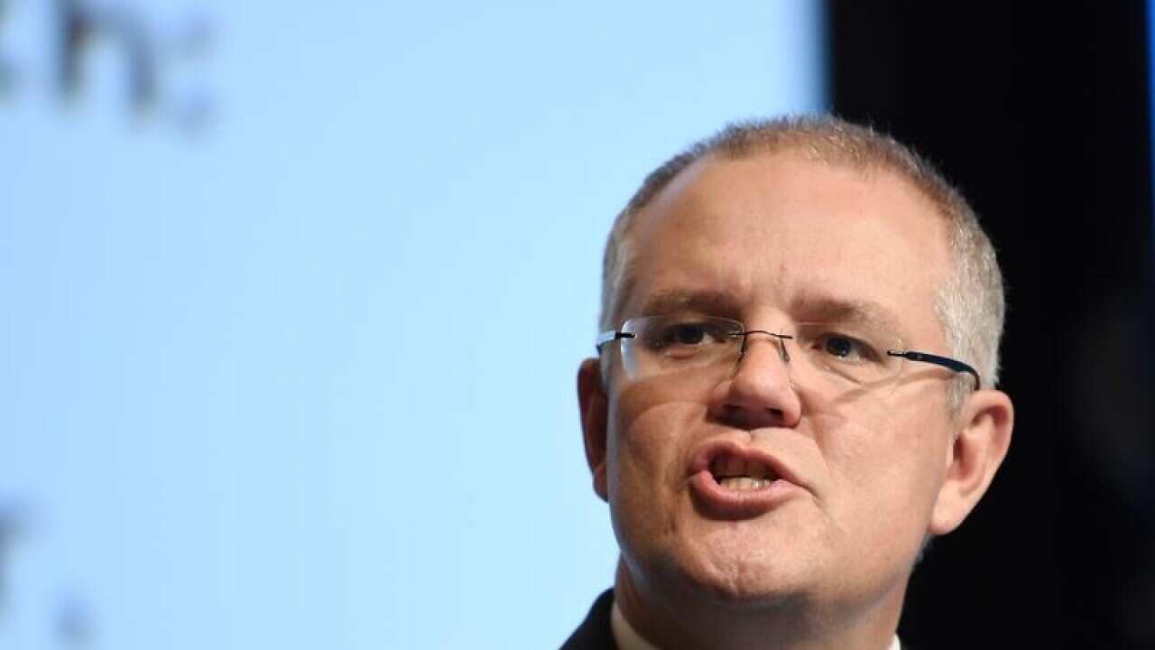 Treasurer Scott Morrison speaks at a summit in Melbourne