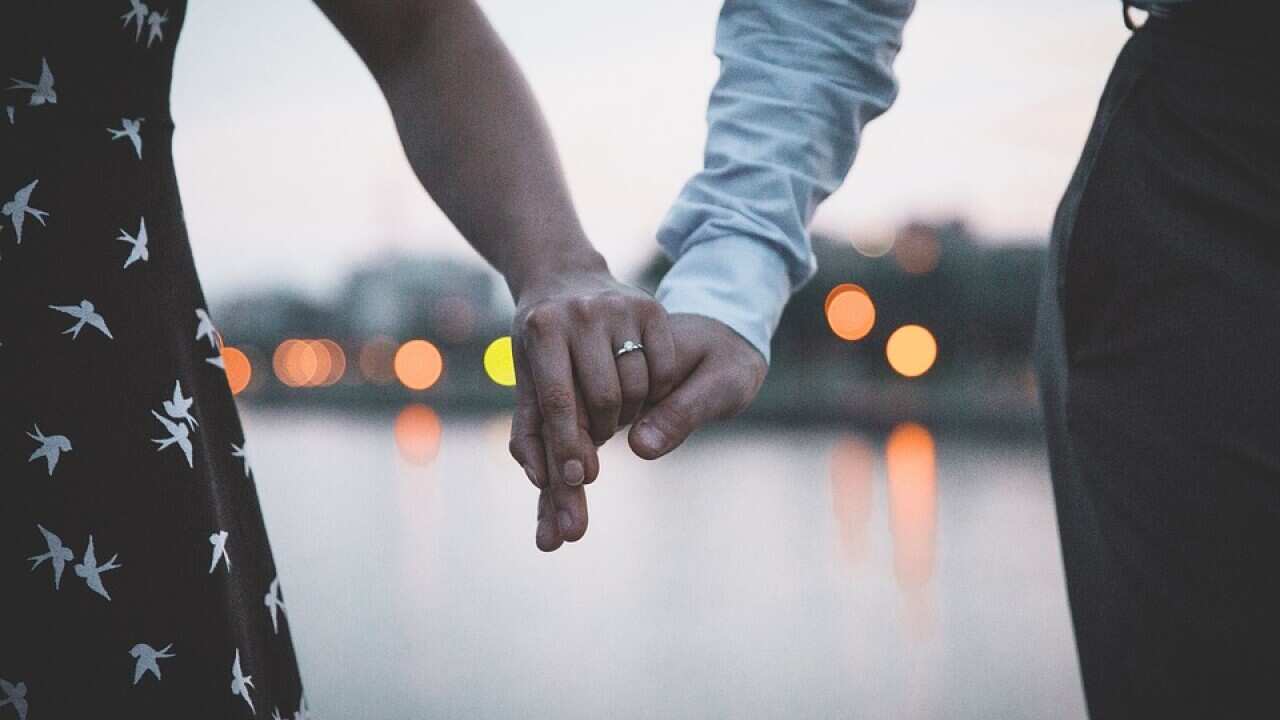 Couple hands