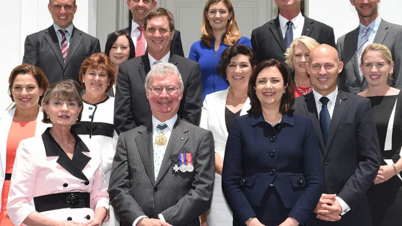Queensland Premier Annastacia Palaszczuk with her cabinet ministers