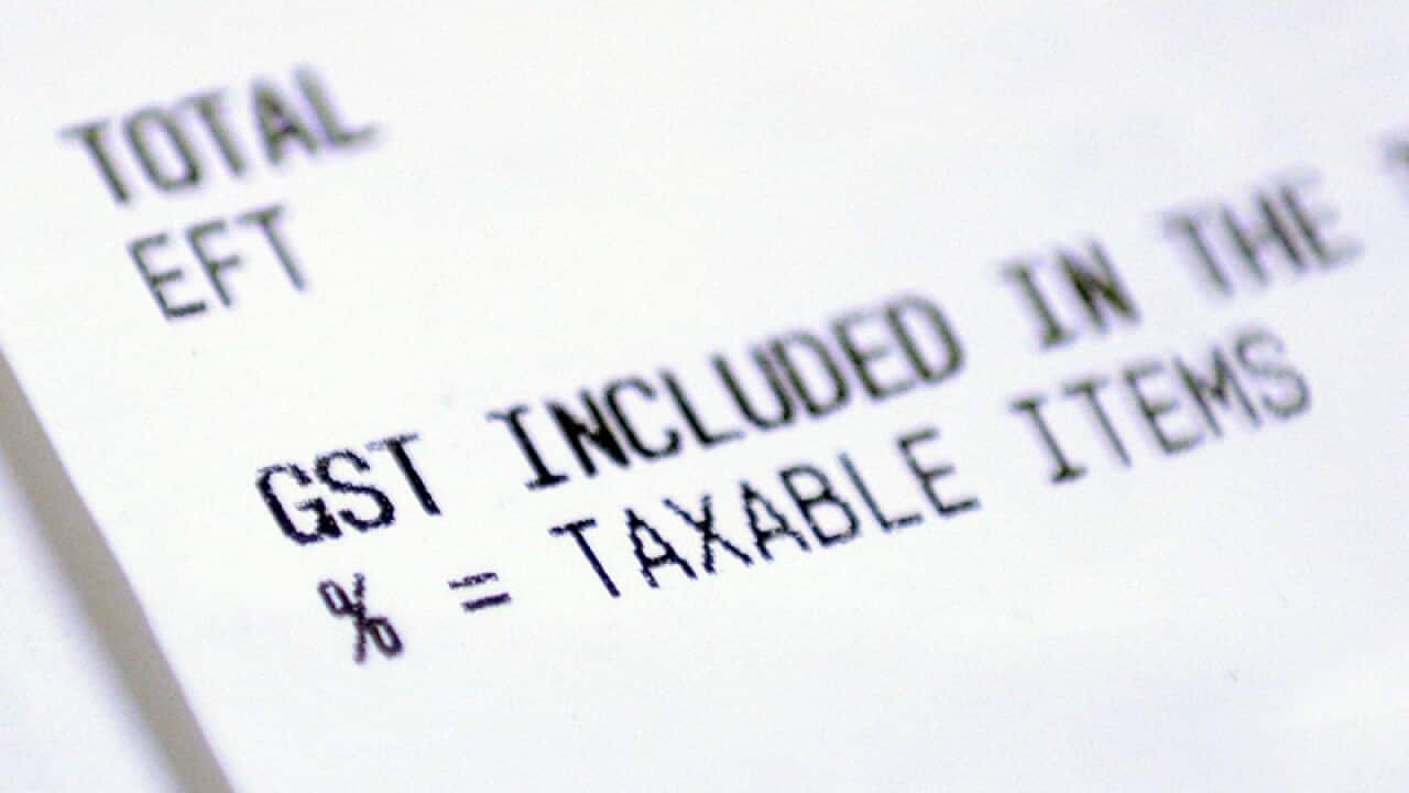 A GST component printed on a receipt
