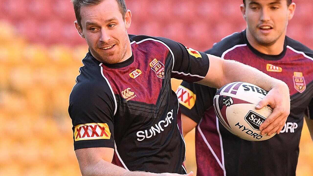 Michael Morgan during Queensland State of Origin team training