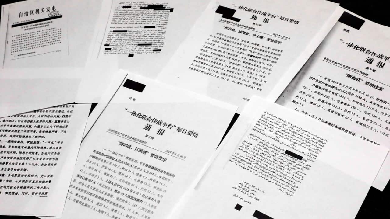 Some of the classified Chinese government documents leaked to a consortium of news organisations