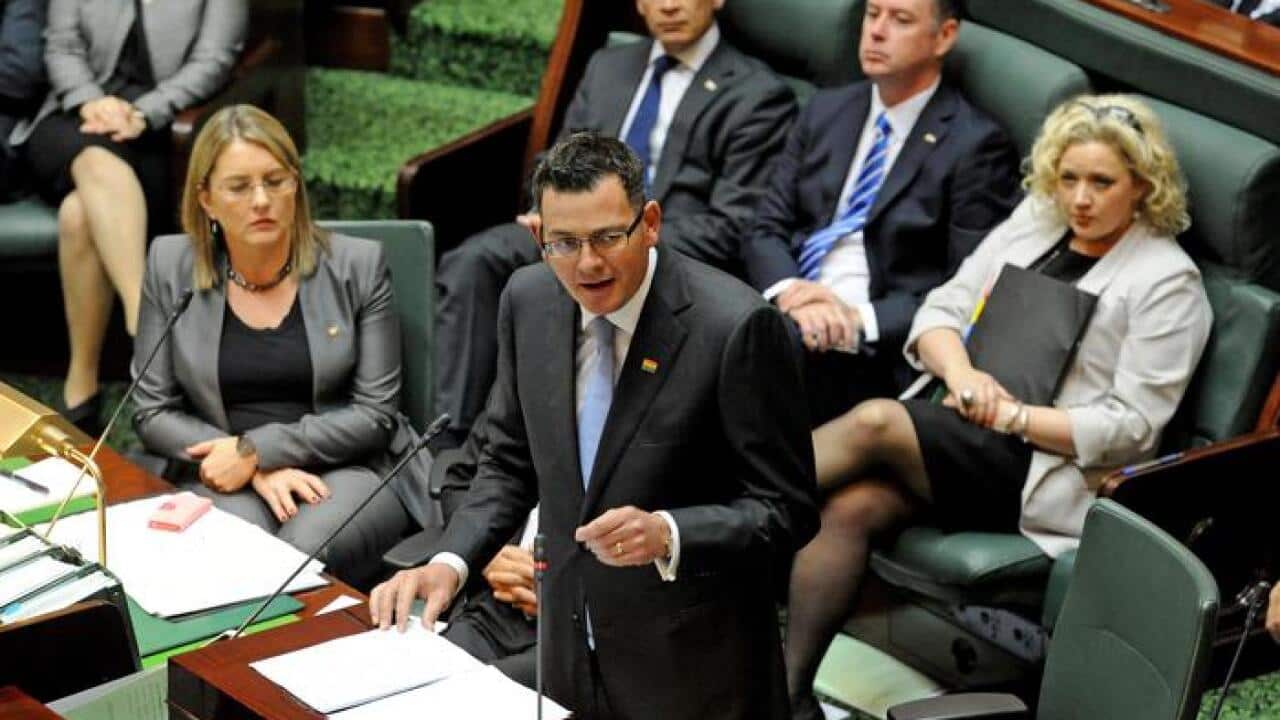 Victoria's Premier Daniel Andrews delivers a formal apology to people affected by past laws criminalising homosexuality. (AAP)