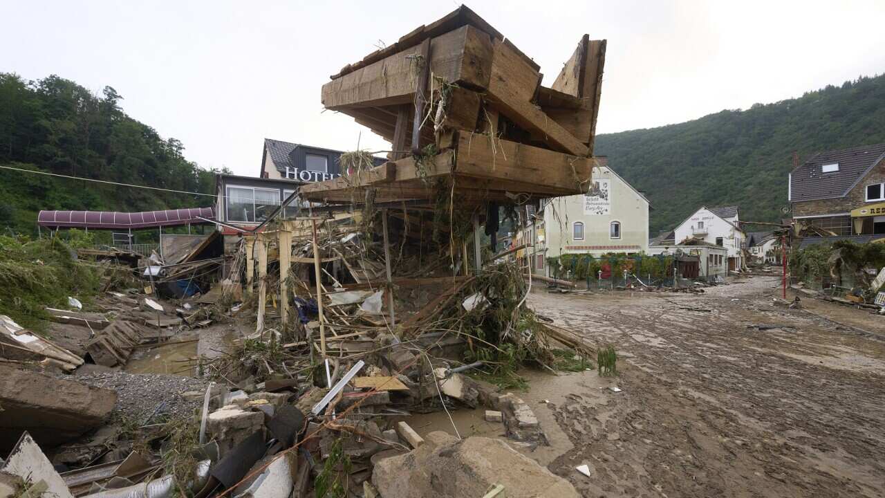 Damaged buildings in Altenahr, Germany