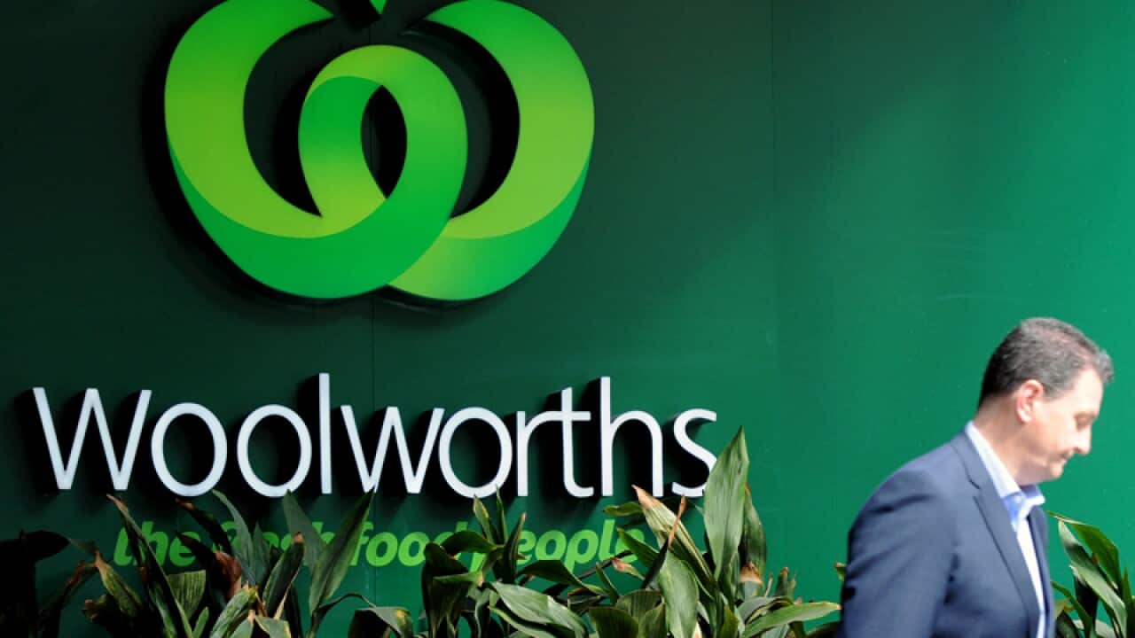 Woolworths signage outside a store in Sydney