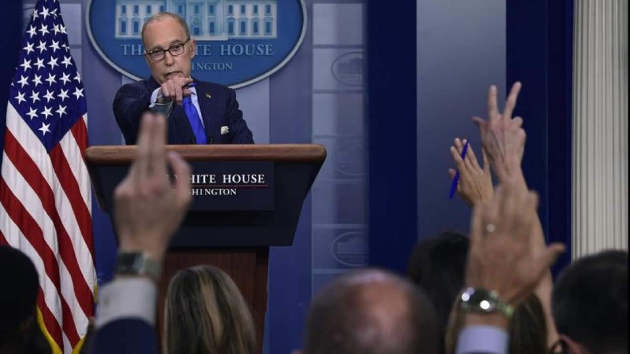 Economic adviser Larry Kudlow at a press briefing