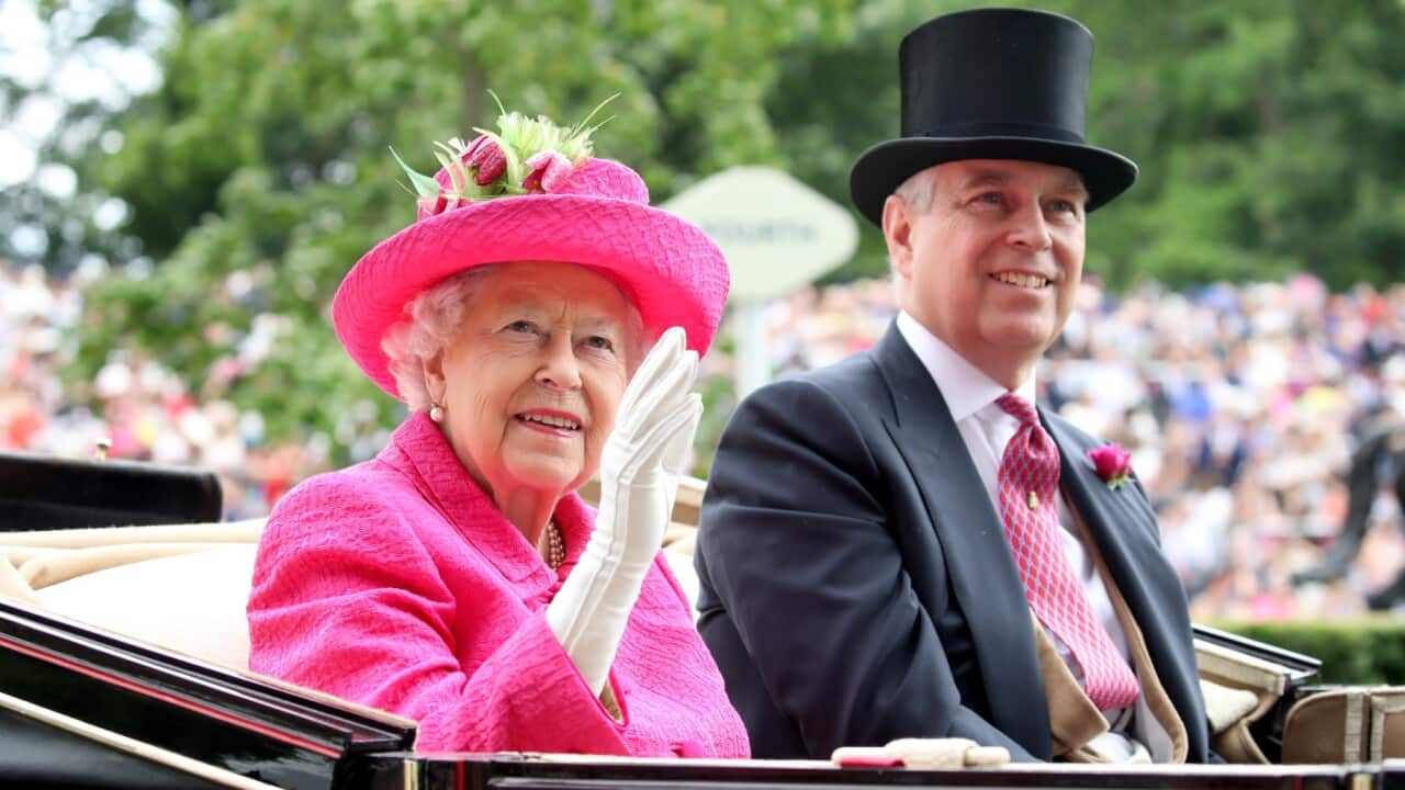 ASCOT, ENGLAND - JUNE 22: Queen Elizabeth II and Prince Andrew, Duke of York attend Royal Ascot 2017 at Ascot Racecourse on June 22, 2017 in Ascot, England