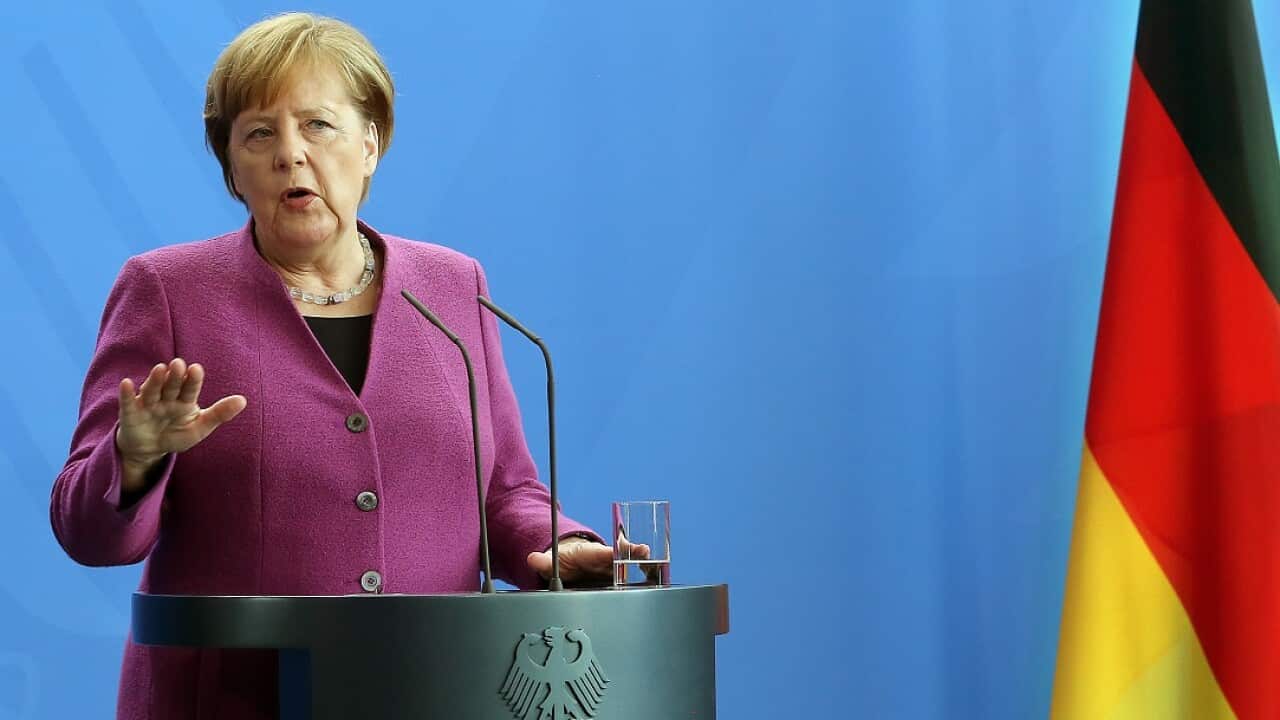 German Chancellor Angela Merkel says her country won't join any military strikes against the Syrian regime.