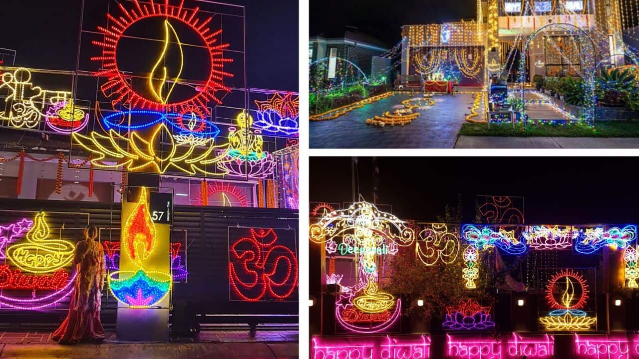 Diwali lighting in Blacktown