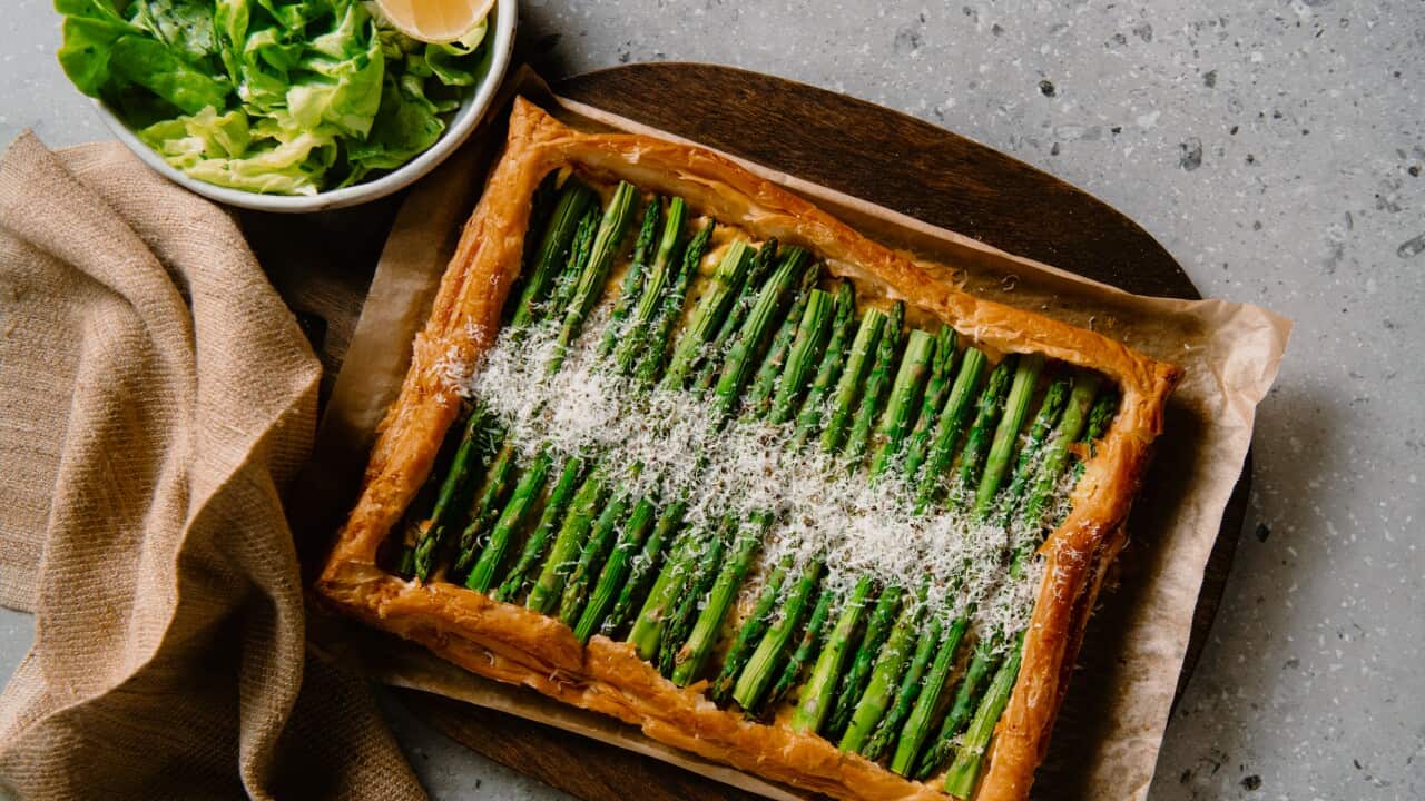 Ricotta and asparagus tart