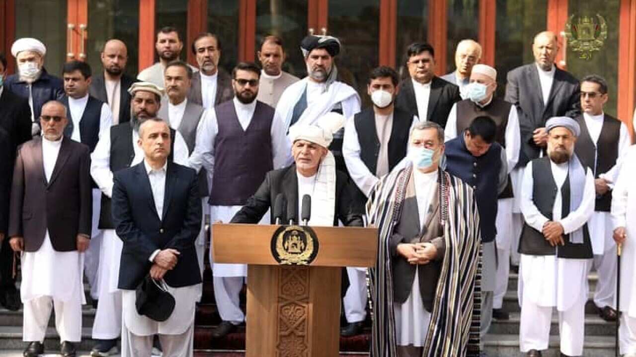 Afghan president Ashraf Ghani speaking on the occasion of Eid El Aduha