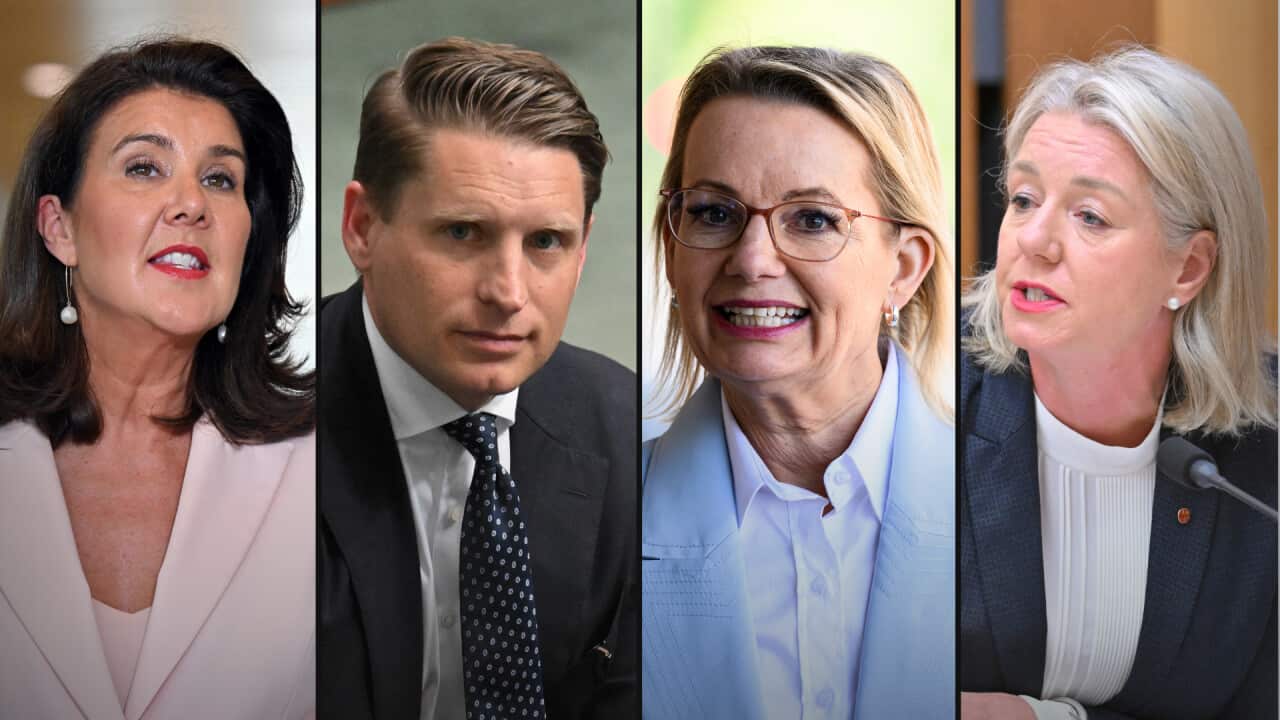 A split image of four politicians.