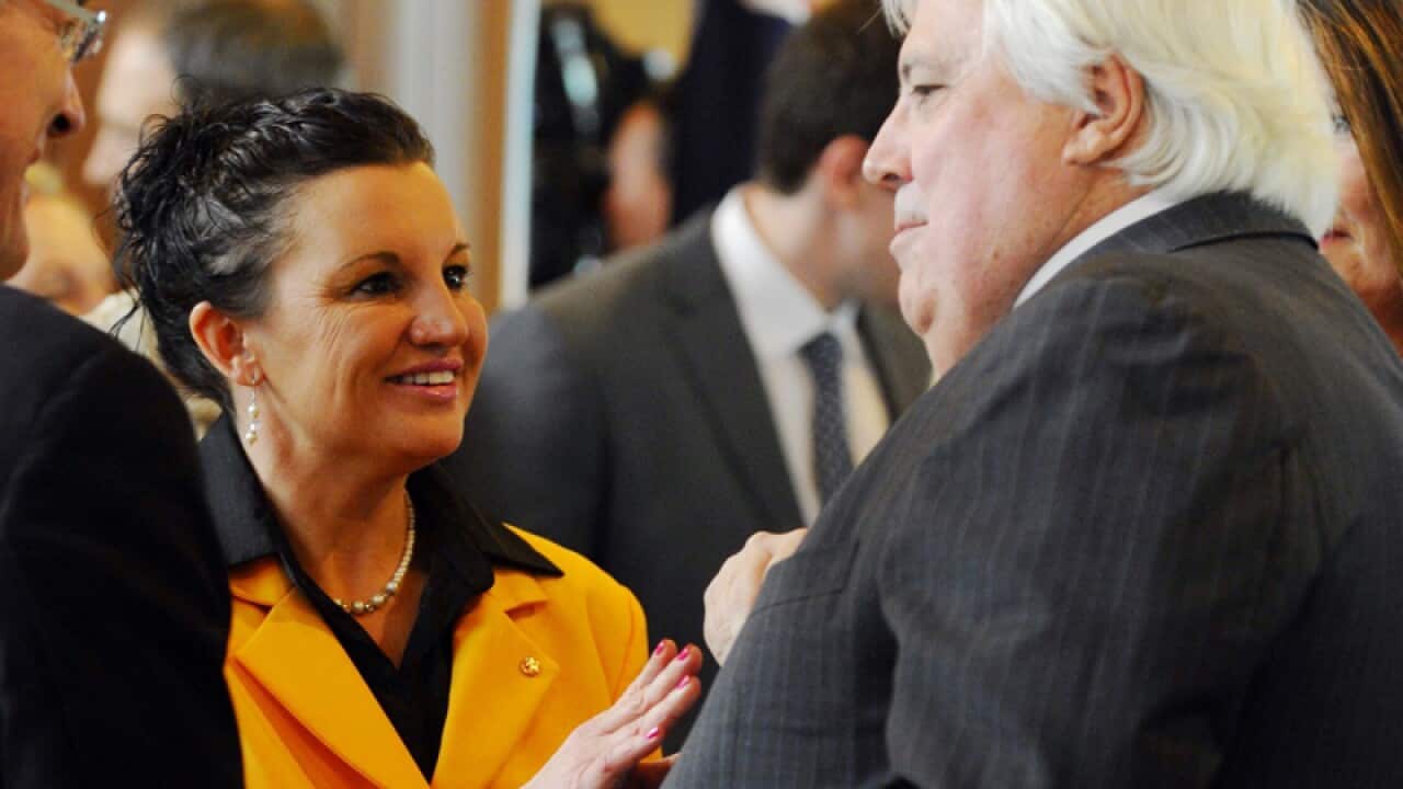 Palmer United Party leader Clive Palmer and senator Jacqui Lambie