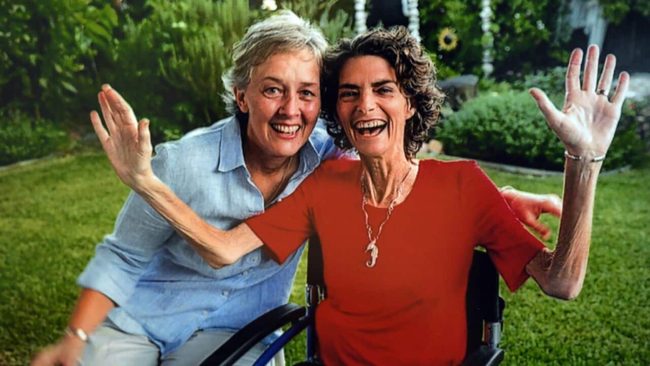 Jill Kindt, left, and Jo Grant, now deceased, the first to marry after the new laws