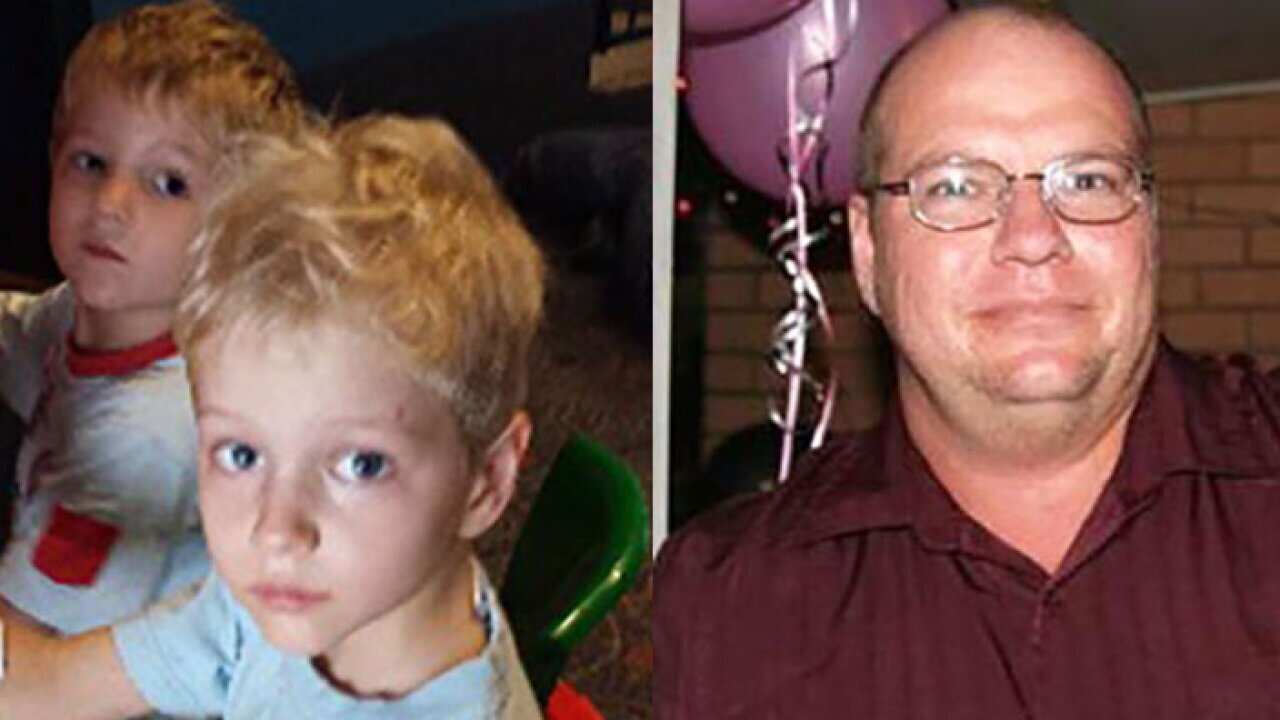 Steven Van Lonkhuyzen (right) and his sons Ethan (front) and Timothy. (Supplied/QPS)