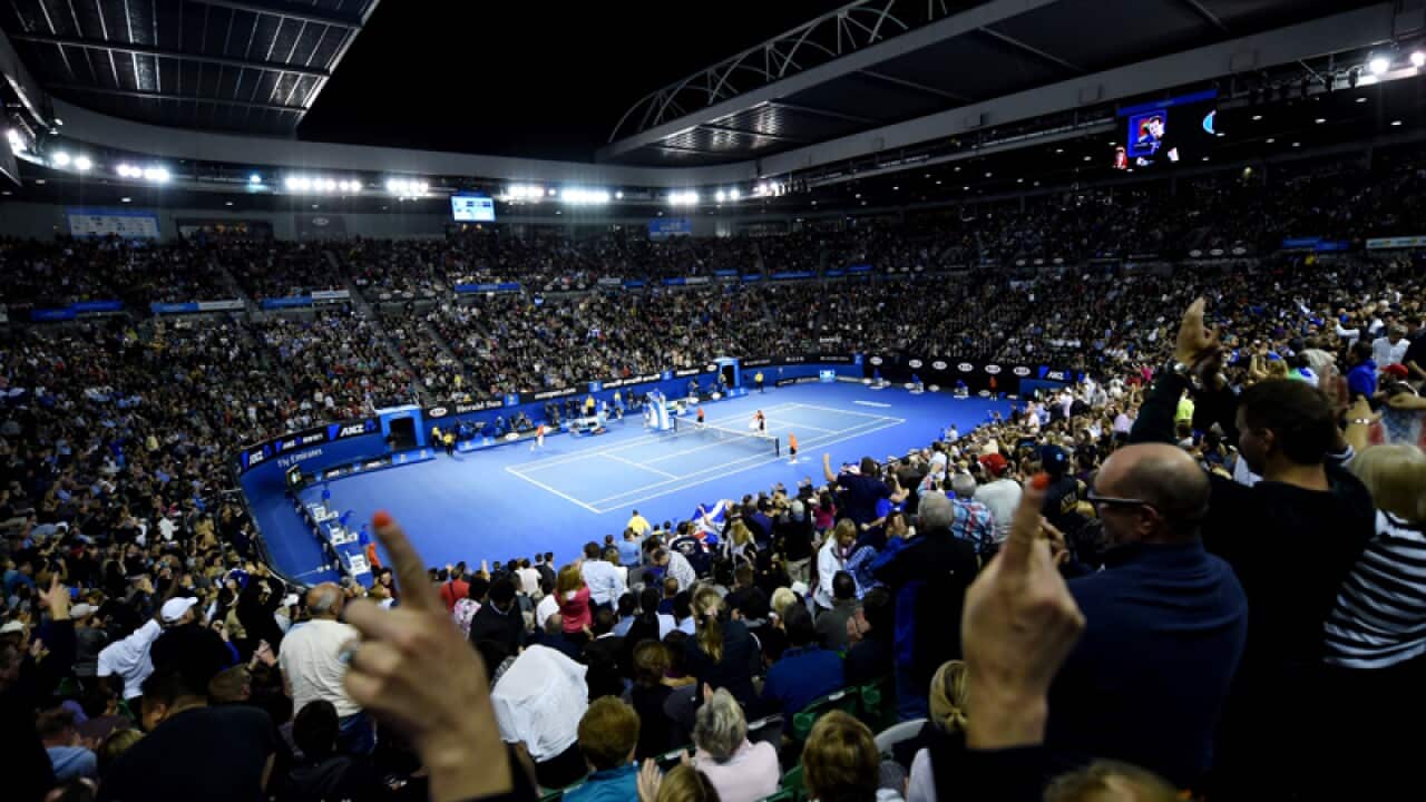 The crowded Rod Laver Arena