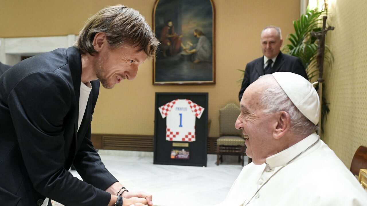 Pope Francis Receives Croatian National Football Team - Vatican