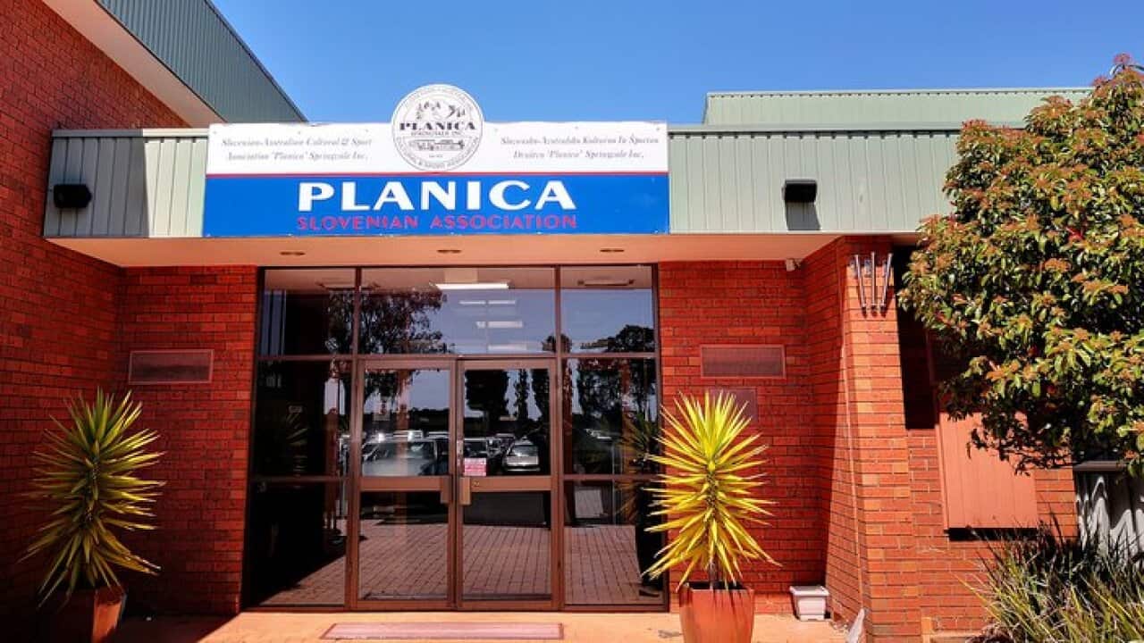 Entrance to Slovenian Association Planica in Melbourne