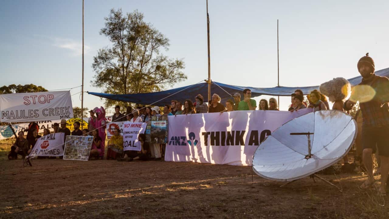 Protesters block access to Whitehaven Coal's Maules Creek project