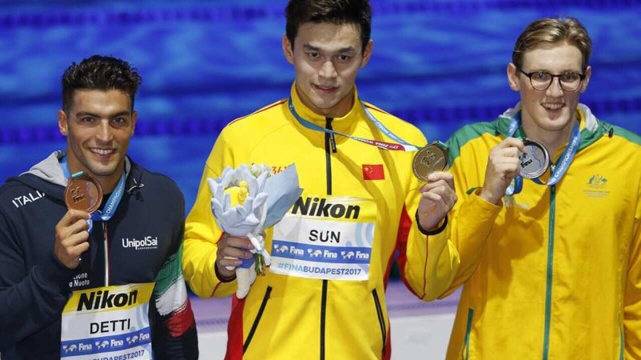 Sun Yang has got the better of Mack Horton in the pool