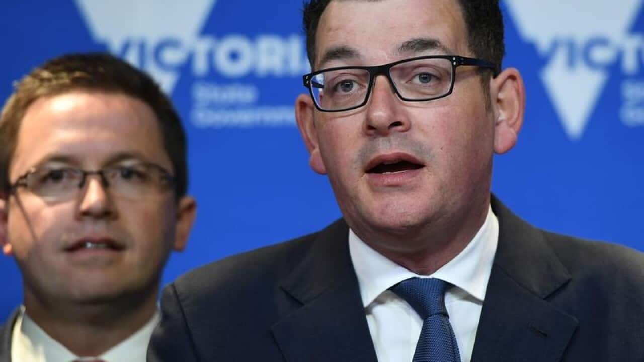 Victorian Premier Daniel Andrews addresses a media conference