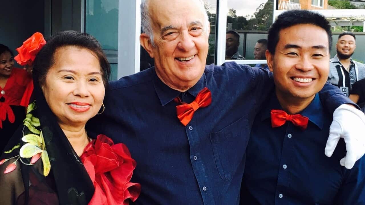 Imelda Argel with husband and son