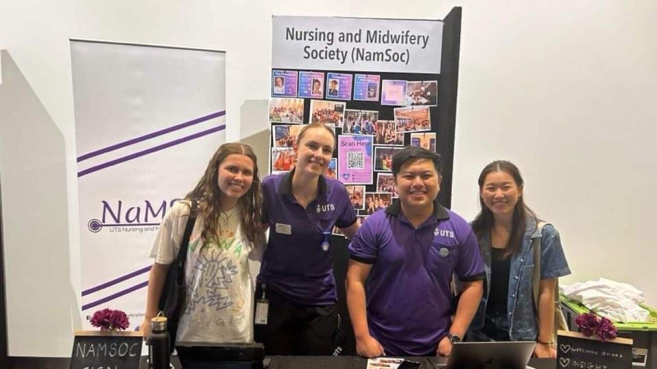 Olivia Stokes (second from the left) with other members of the UTS Nursing and Midwifery Society_Supplied.jpg