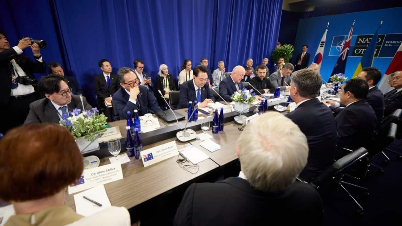 In Washington, President of Ukraine Volodymyr Zelenskyy held his first meeting in the five-party format with the leaders of NATO’s Indo-Pacific partner states..jpeg