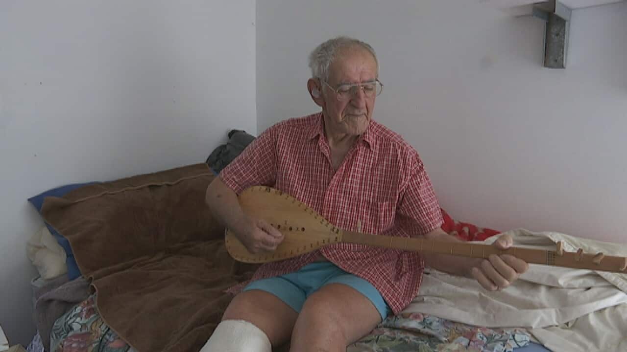 Mijo Matanovic is one of many migrants living in camps along Lightning Ridge's mining flats.