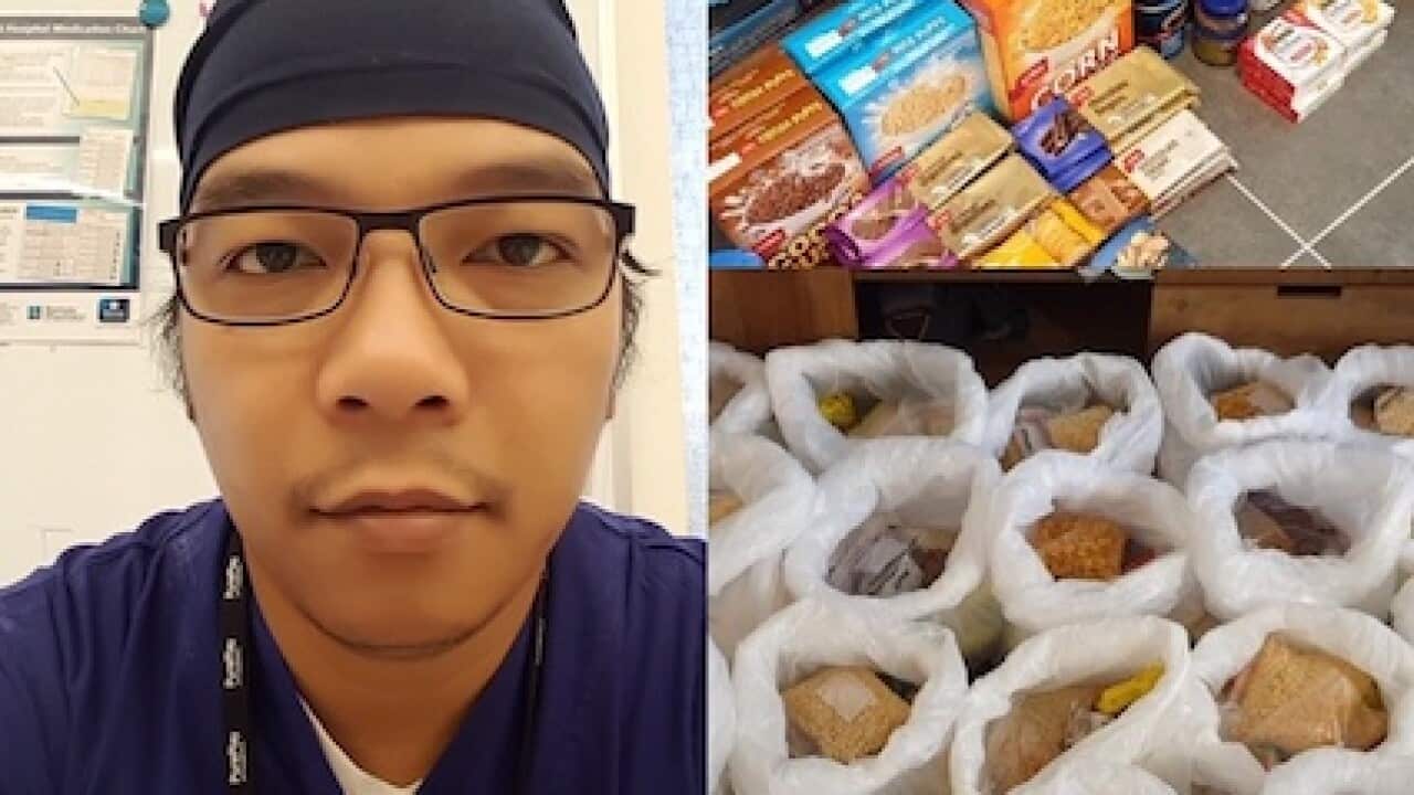 Healthcare worker delivers food to jobless international students during his days off
