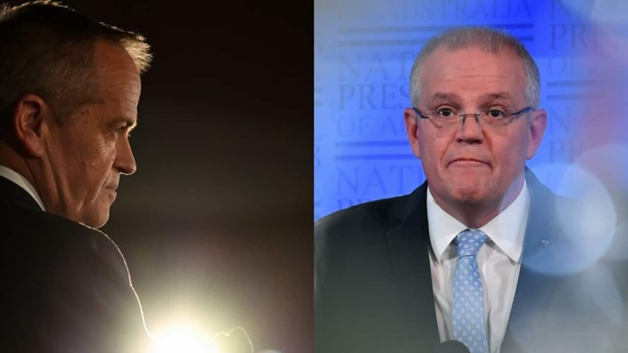 Bill Shorten (left) and Scott Morrison (right)