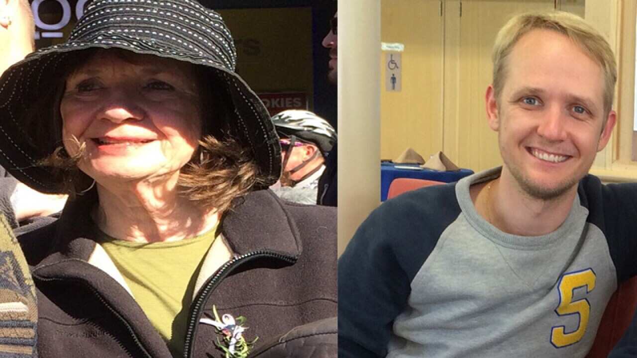 A combination image of Victorian man Greig Friday (R) and Carol Friday