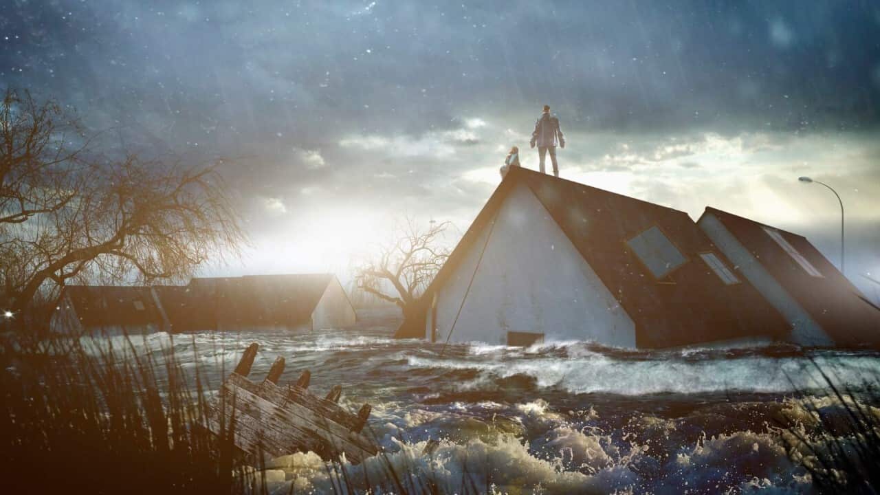 Standing on the roof