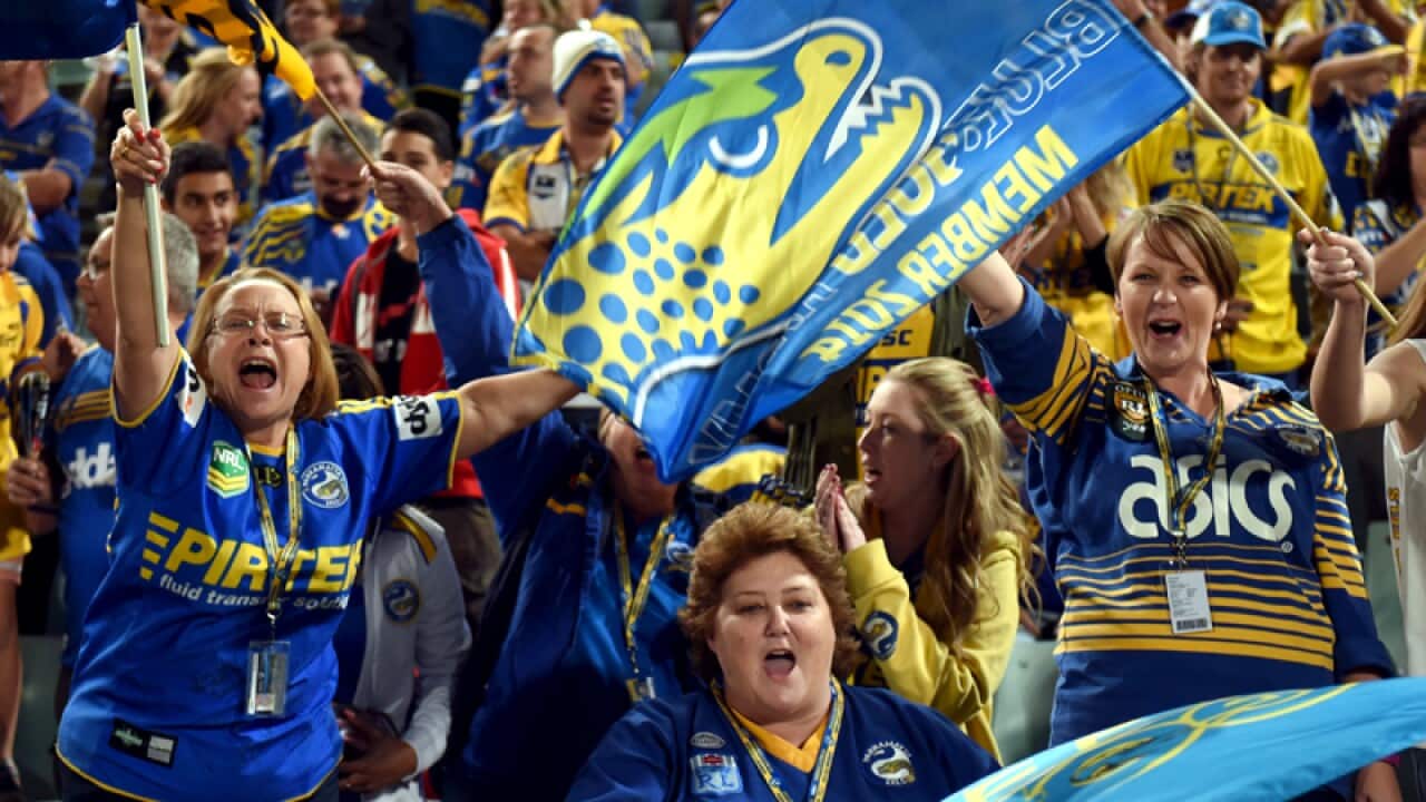 Eels fans celebrate