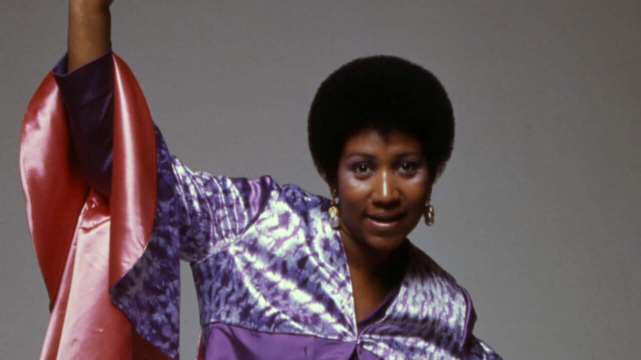 Portrait of American singer and musician Aretha Franklin, 1973. 
