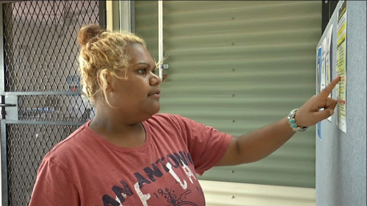 Jennica Waye checks driver's license requirements at Fregon TAFE-1.jpg