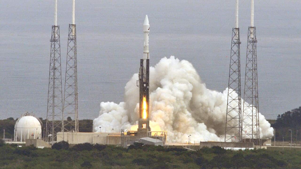 The launch of NASA's Mars Atmosphere and Volatile Evolution