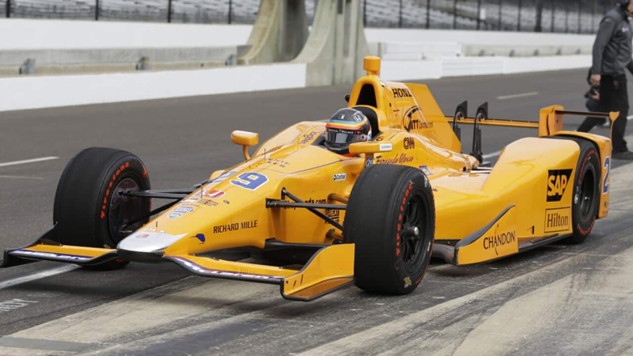 Formula One driver Fernando Alonso during a practice session