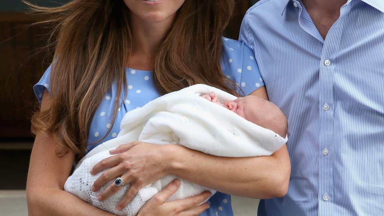 Prince William, Duke of Cambridge and Catherine, Duchess of Cambridge, depart St Mary's Hospital with their newborn son Getty.jpg