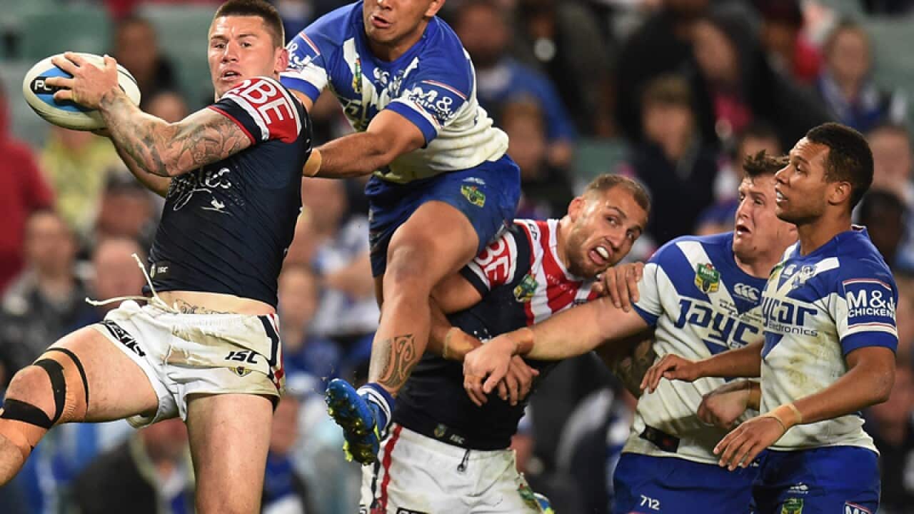 Sydney Roosters play the Canterbury-Bankstown Bulldogs